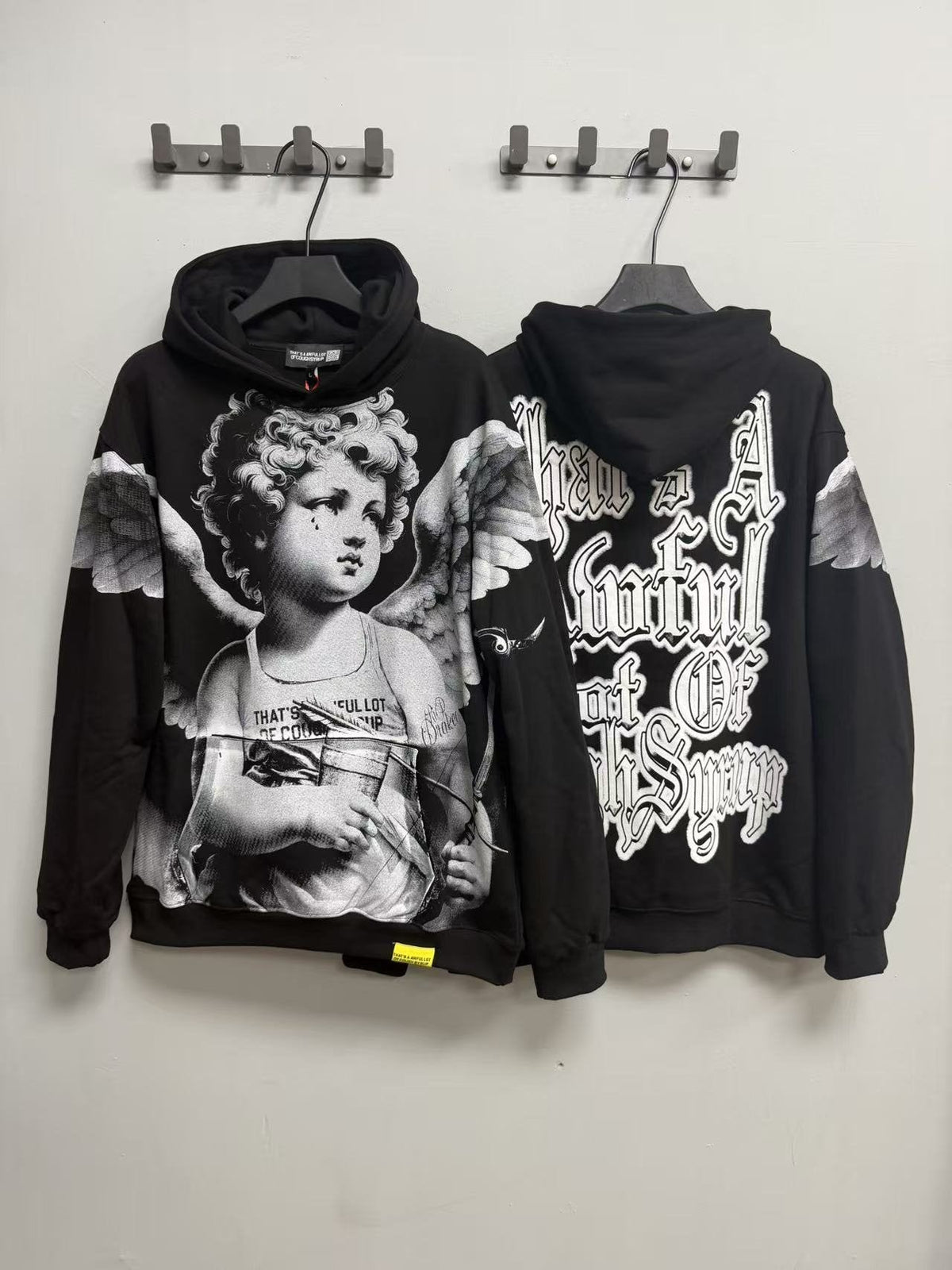 THAT'S A AWFUL LOT OF COUGH SYRUP Angel Tears Graphic Hoodie