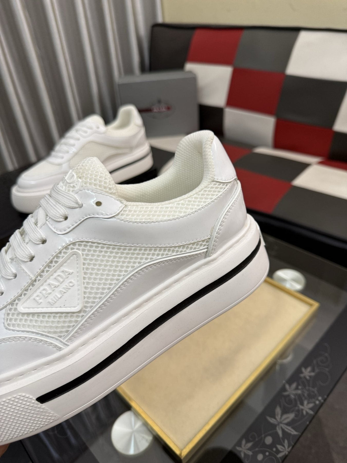 Prada Low-Top Mesh Sneakers