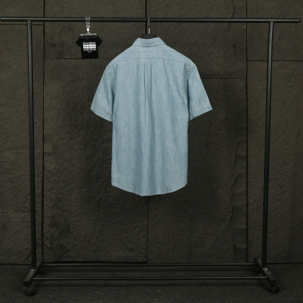 Ralph Lauren Slub Denim Short-Sleeve Button-Up Shirt