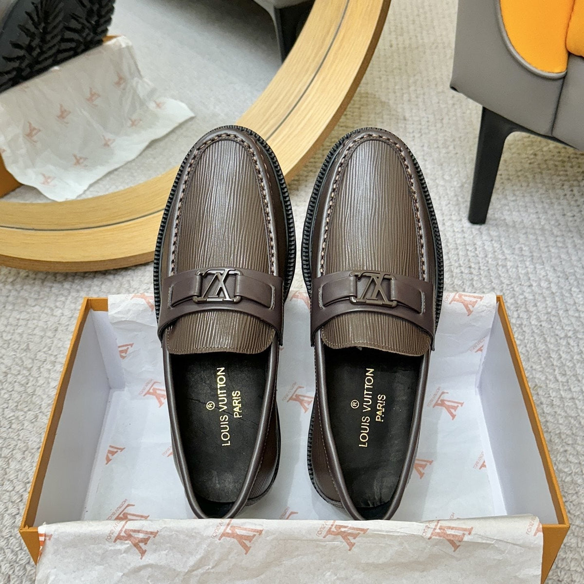 Louis Vuitton Men's Textured Lug Sole Loafers