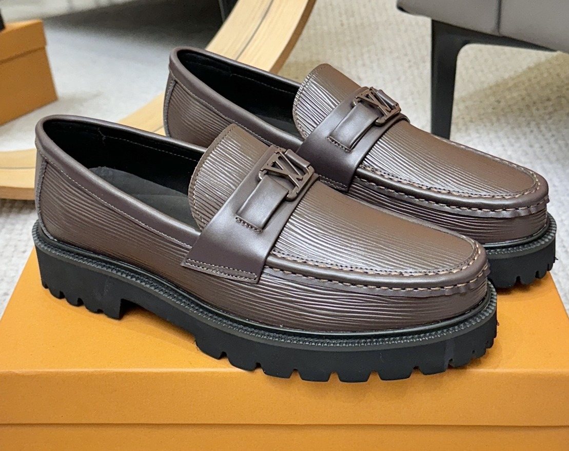 Louis Vuitton Men's Textured Lug Sole Loafers